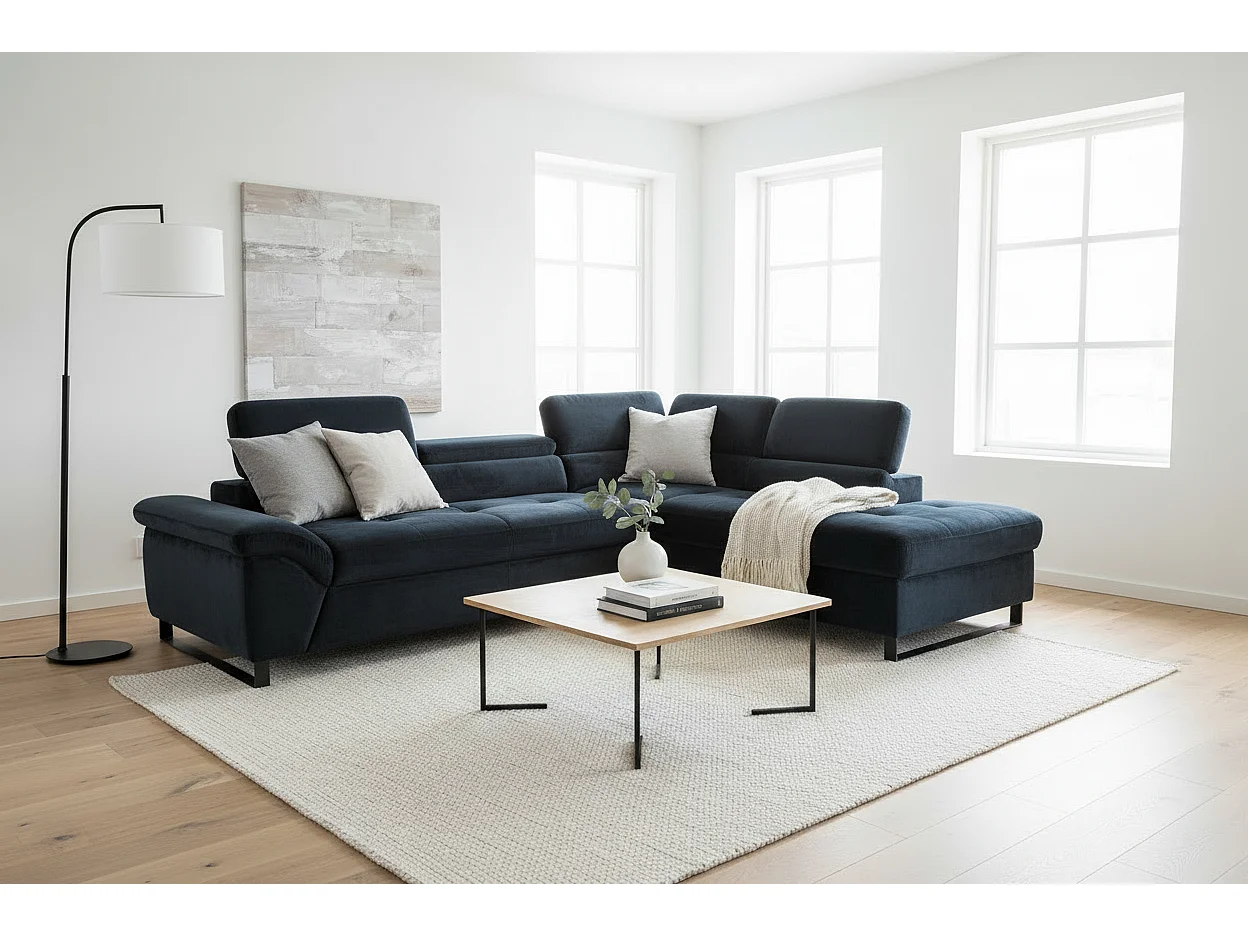 Canapé d'angle Nolan R/revêtement tissu/anthracite