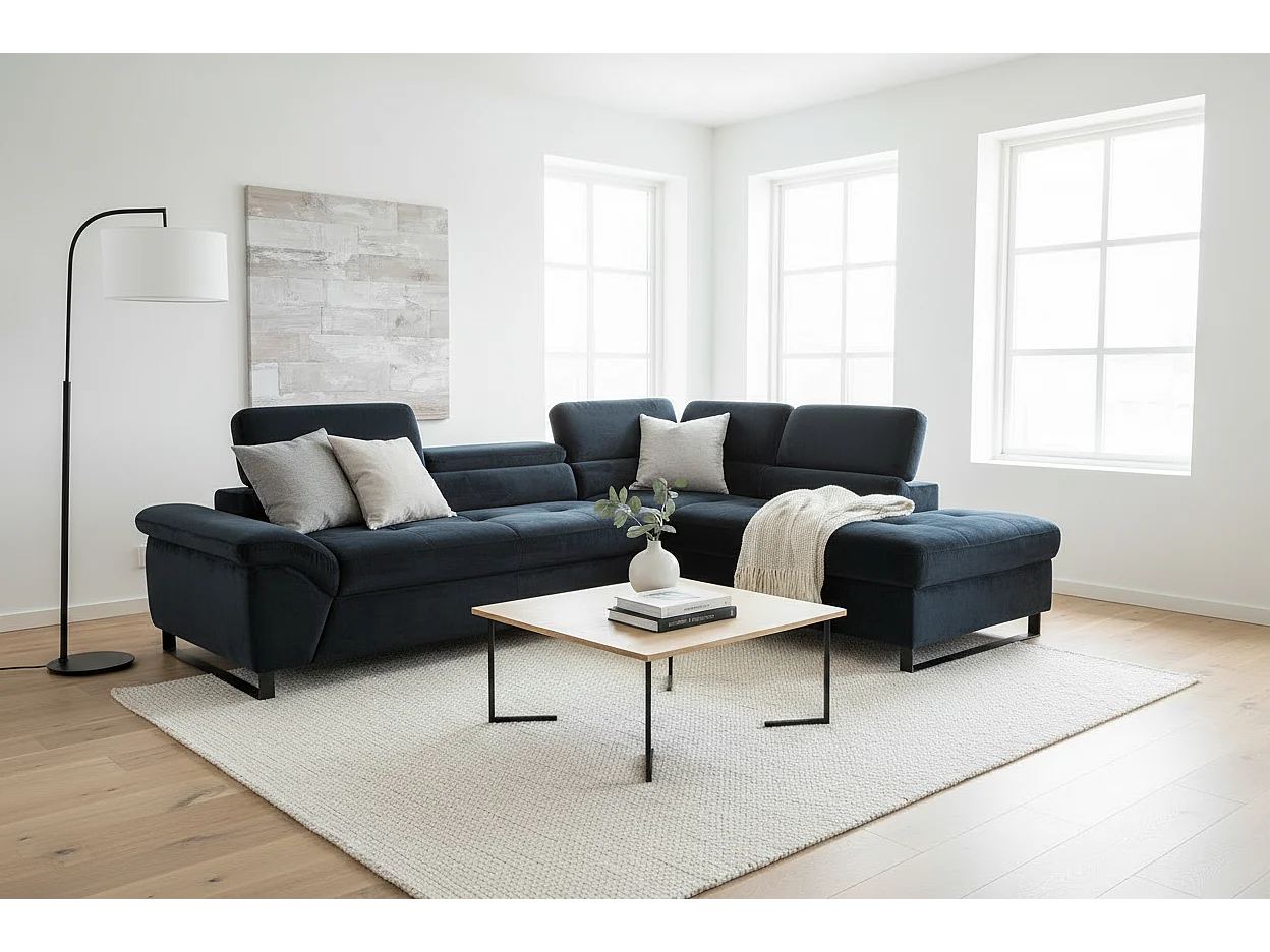 Ecksofa Nolan R/Stoffbezug/Anthrazit