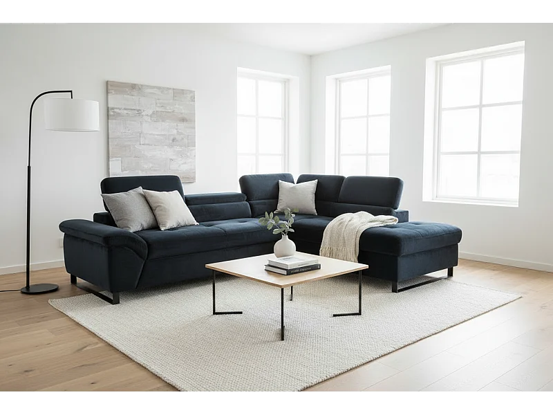 Ecksofa Nolan R/Stoffbezug/Anthrazit