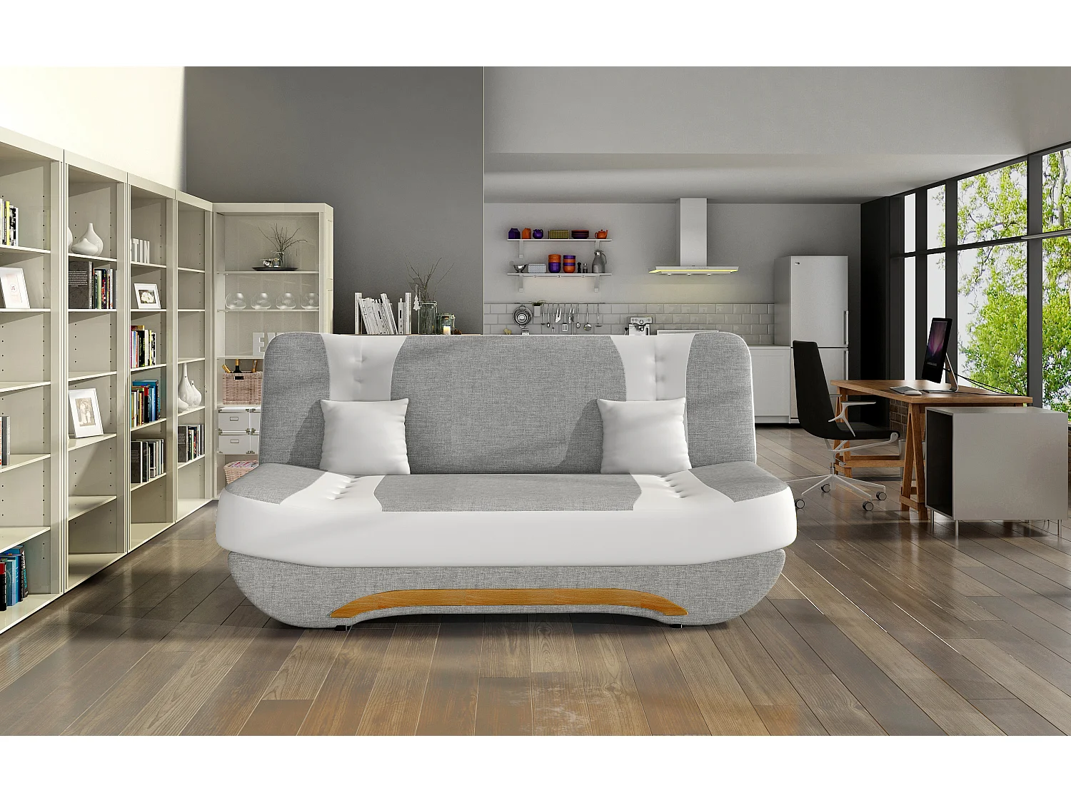 Couch Eva (117x192) / Ab Lager/Stoff-Weiss