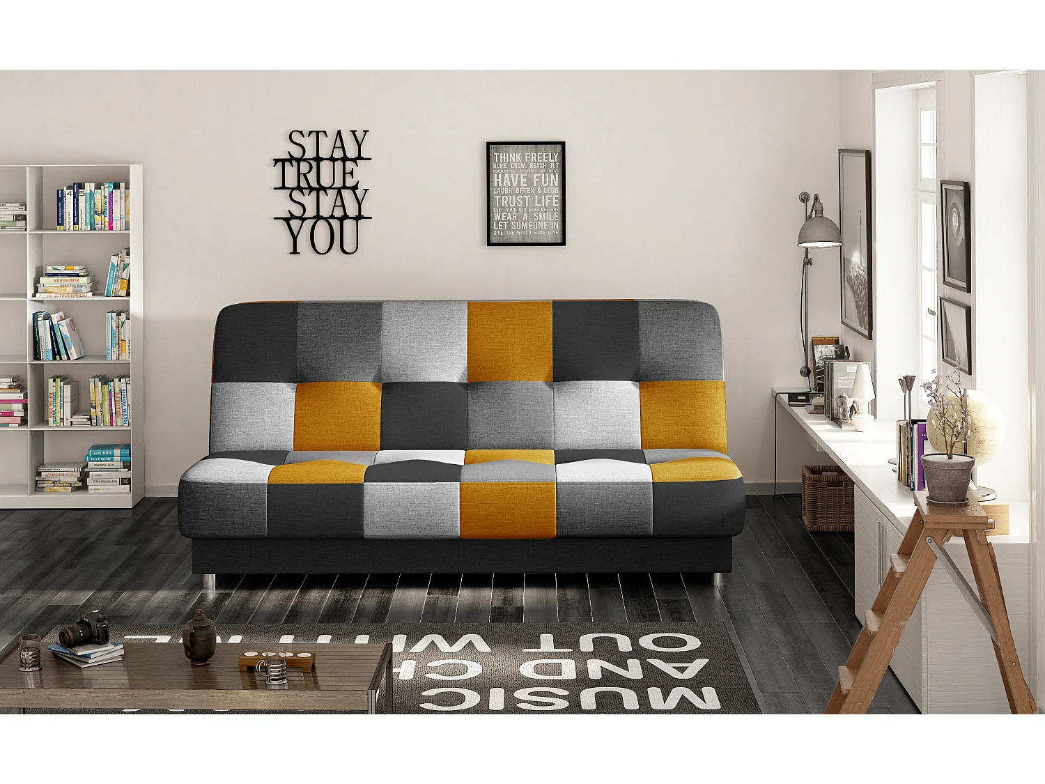 Couch Yorris (117x192) / Ab Lager/Stoff-Orange