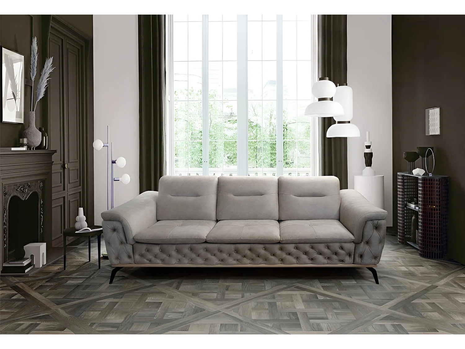 3 Pers. Canapé Weggis (de l'exposition)/Tissu/Beige