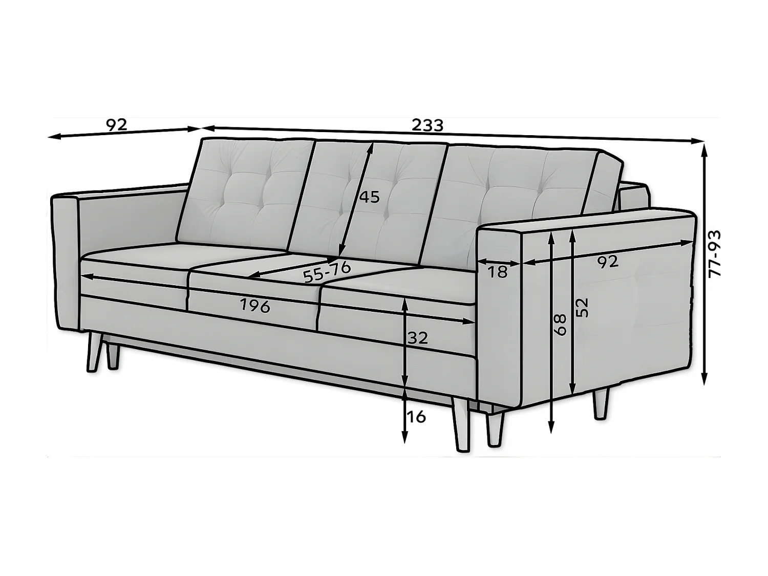3 Pers. Divano Tavia/Tessuto-Verde