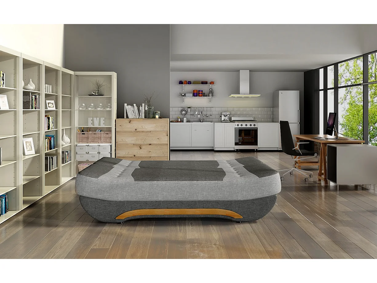 Canapé Eva (117x192) / En Stock/Tissu-Bleu