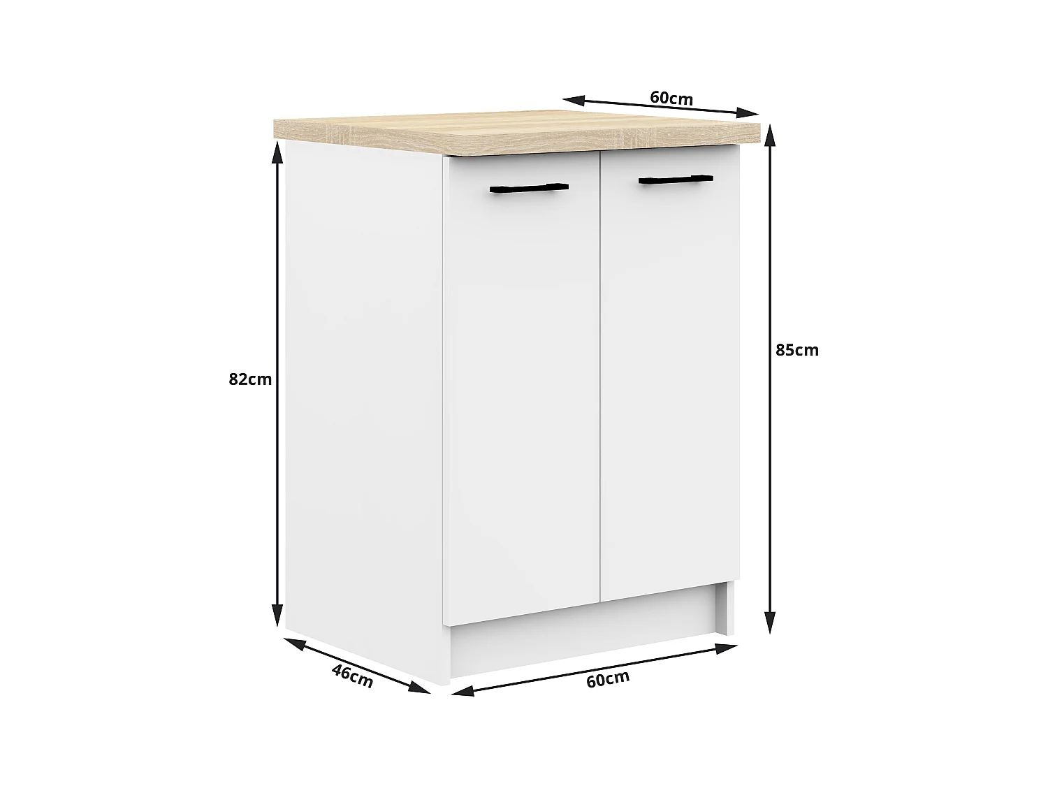 Ensemble De Cuisine AKORD OLIWIA 2.4m Blanc 240 cm 11 portes 1 tiroir façade Blanche 240x46x203 cm