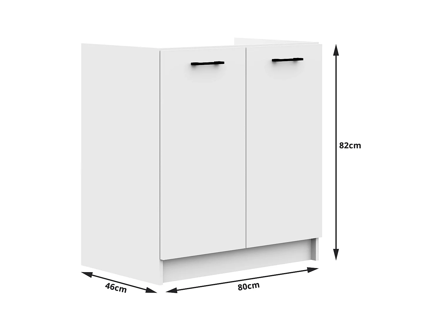 Ensemble De Cuisine AKORD OLIWIA 2.4m Blanc 240 cm 11 portes 1 tiroir façade Blanche 240x46x203 cm