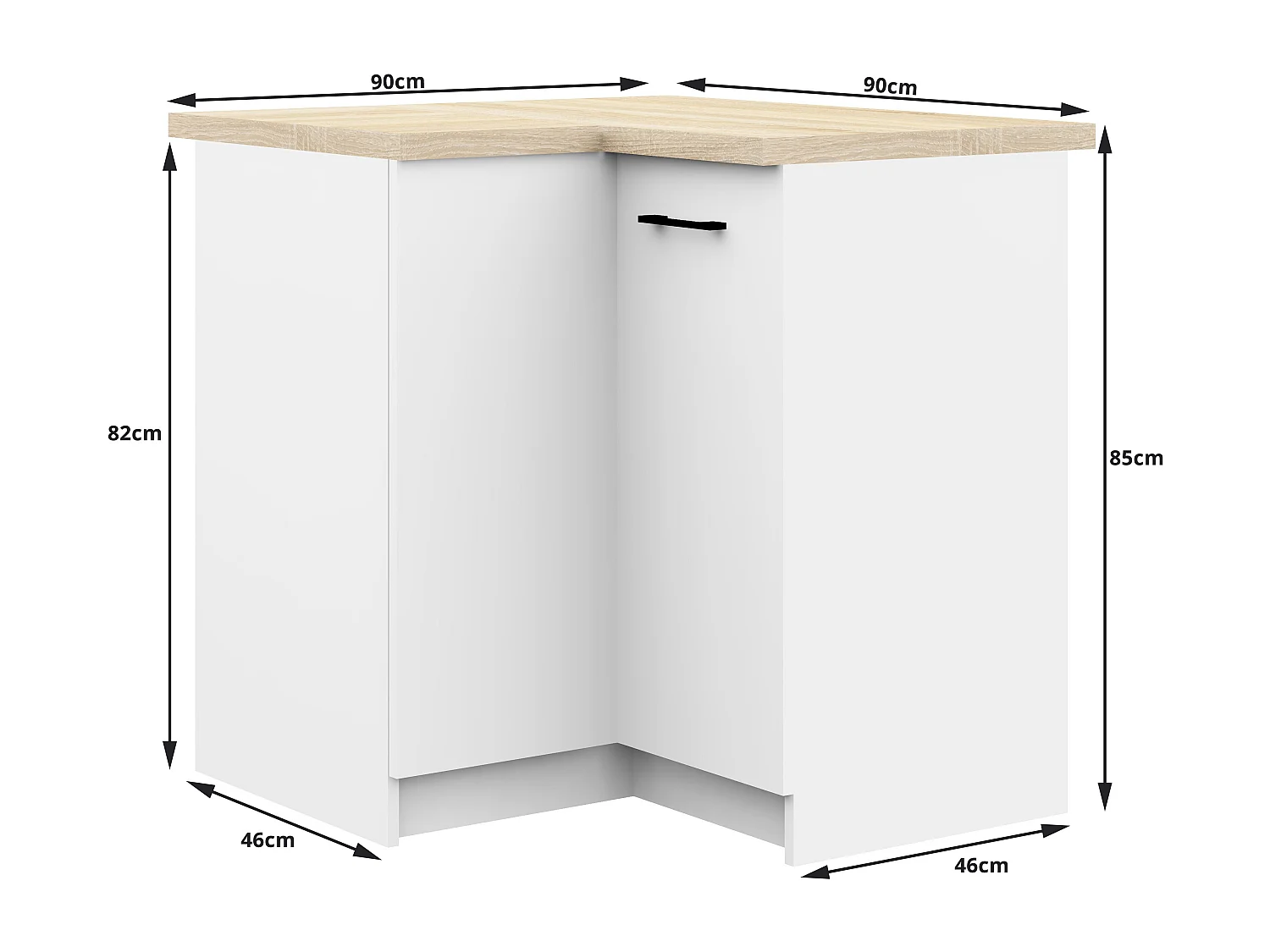 Ensemble De Cuisine AKORD OLIWIA Blanc 300 cm 11 portes 1 tiroir façade Blanche 300x46x203 cm