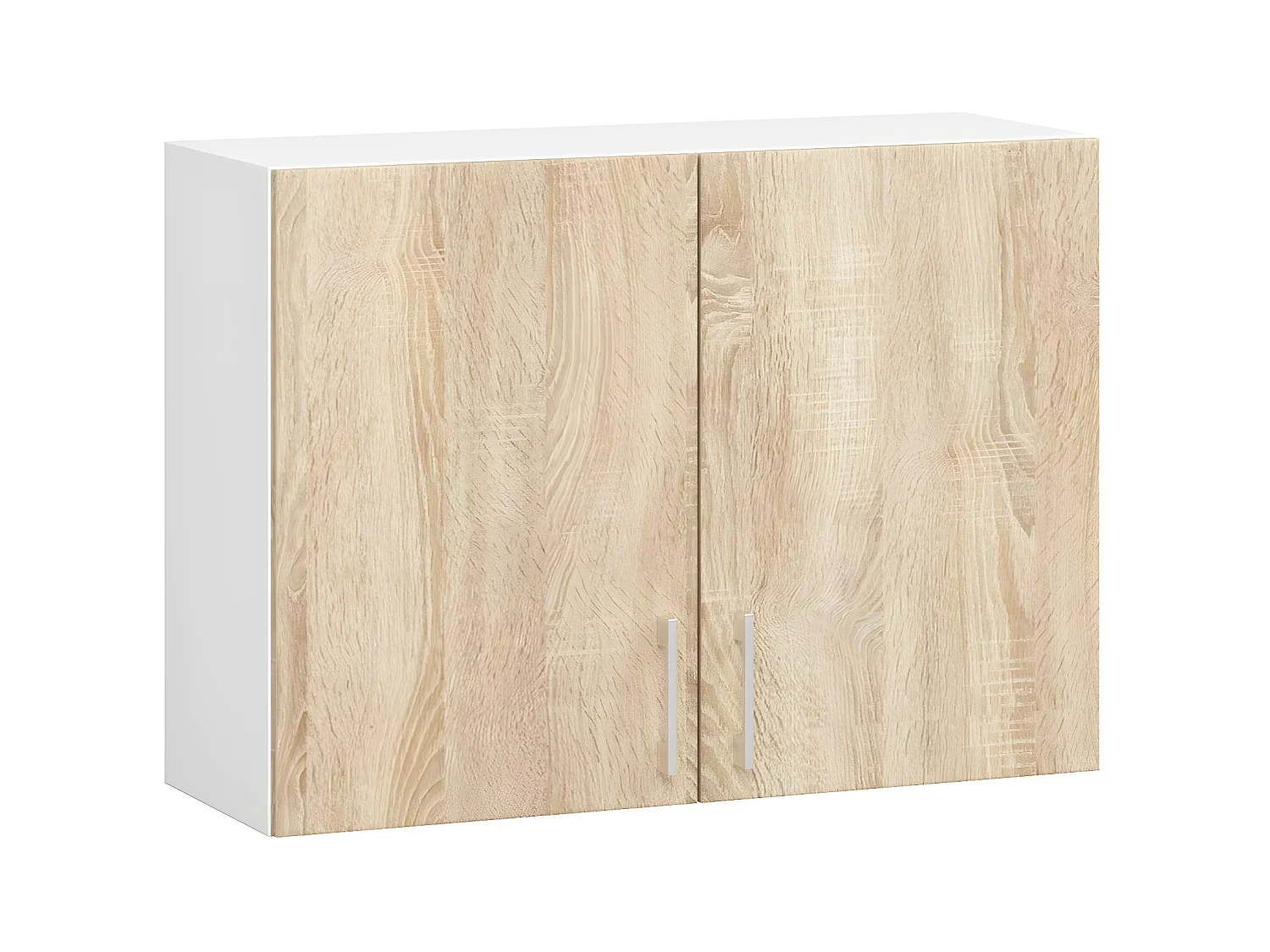 Armoires de cuisine haute AKORD W80 LIMA Blanc 80 cm 2 portes façade Chêne Sonoma 2 étagères 80x30,5x58 cm