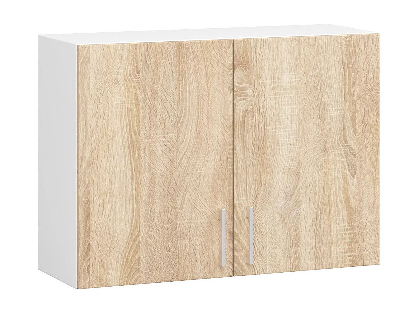 Armoires de cuisine haute AKORD W80 LIMA Blanc 80 cm 2 portes façade Chêne Sonoma 2 étagères 80x30,5x58 cm
