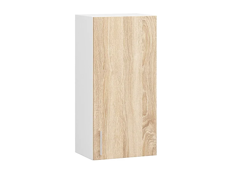 Lima Hangende Keukenkast 40cm - Wit met Sonoma Eiken Front - Mat Finish - Zelfmontage Inclusief - 72cm Hoogte - 1 Deursysteem - Elegante Opberging