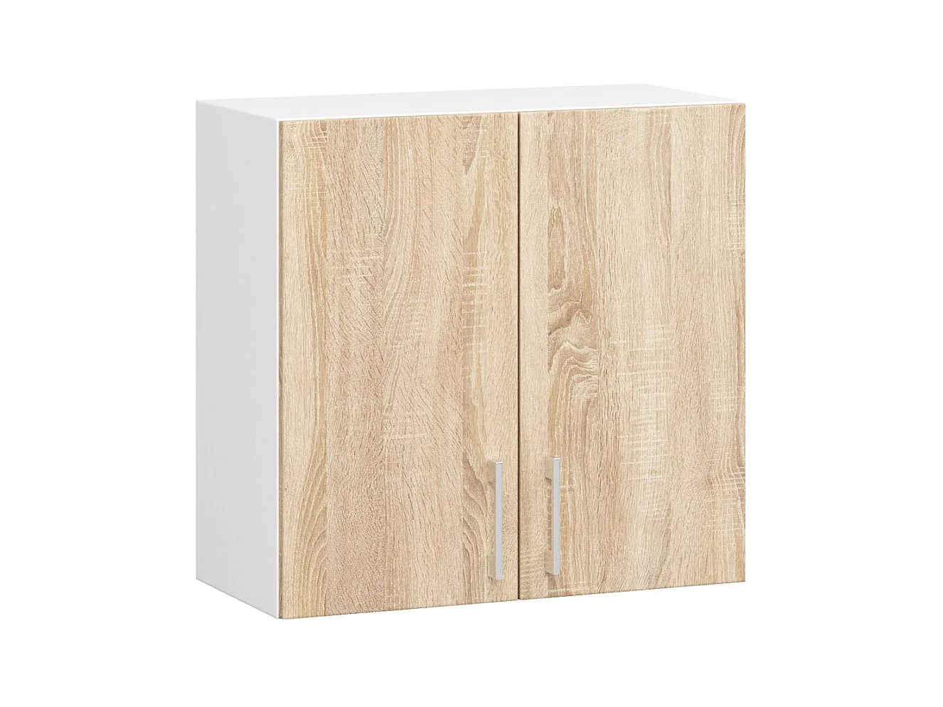 Armoires de cuisine haute AKORD W60 LIMA Blanc 60 cm 2 portes façade Chêne Sonoma 2 étagères 60x30,5x58 cm