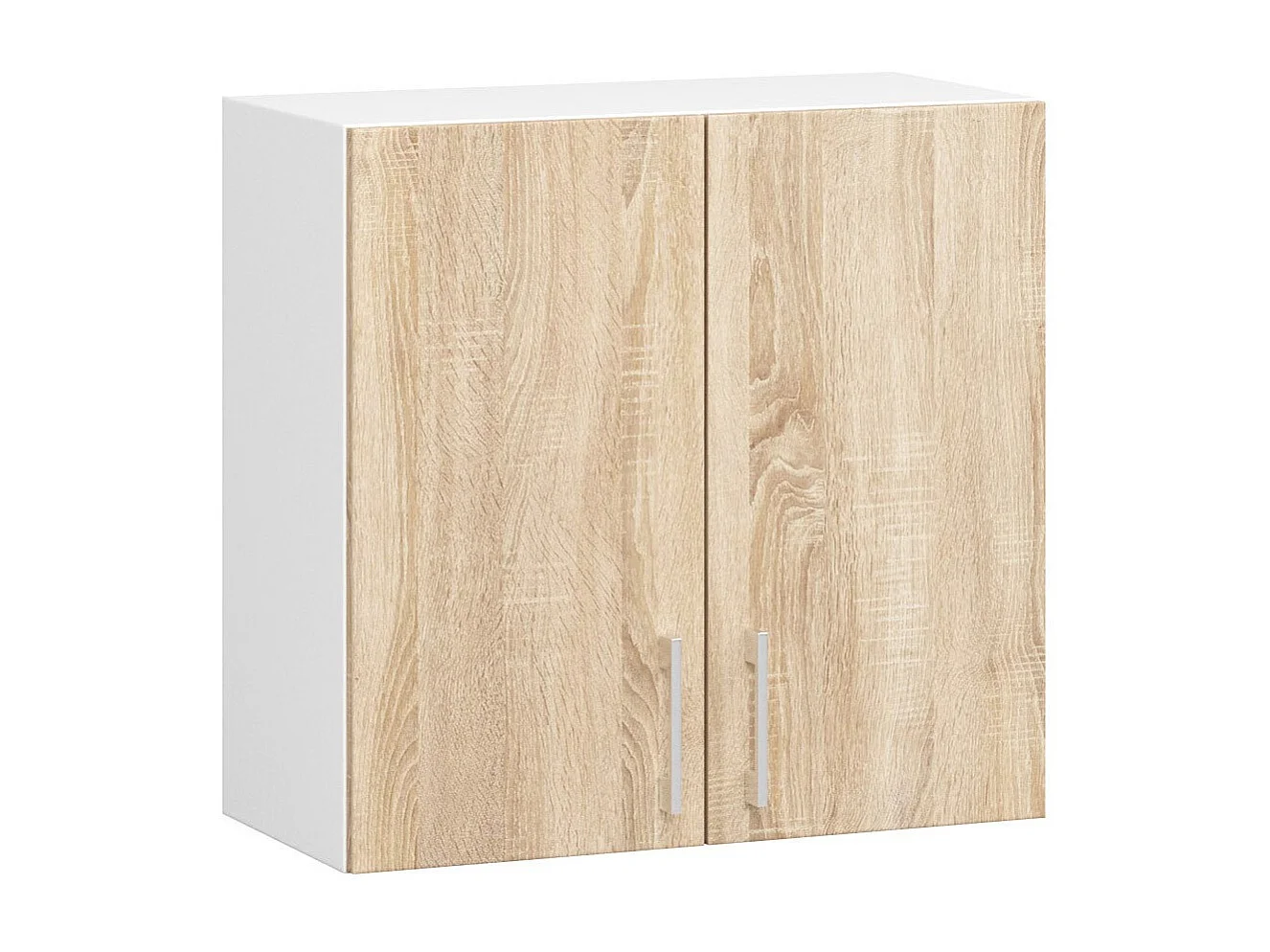 Armoires de cuisine haute AKORD W60 LIMA Blanc 60 cm 2 portes façade Chêne Sonoma 2 étagères 60x30,5x58 cm