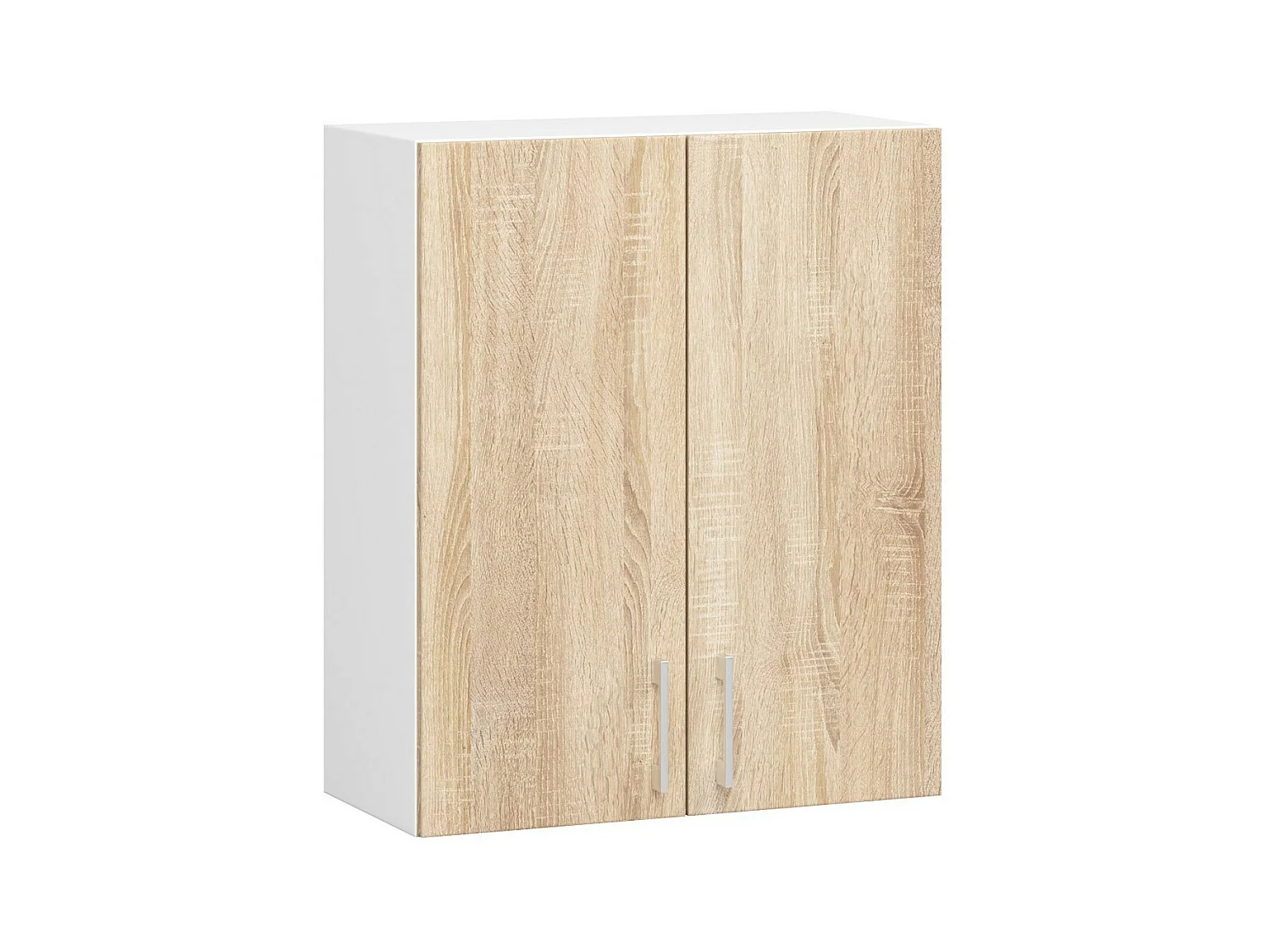 Armoires de cuisine haute AKORD W60 LIMA H720 Blanc 60 cm 2 portes façade Chêne Sonoma 2 étagères 60x30,5x72 cm