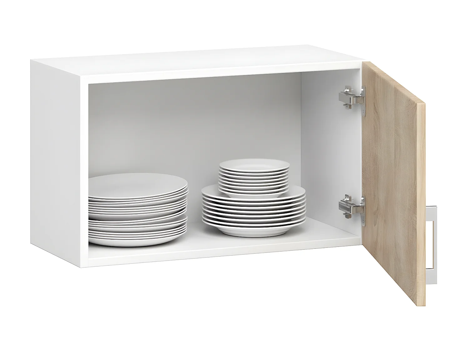Keukenkast modulaire LIMA W60 voor Afzuigkap / Hangkast / Bovenkast / AKORD Furniture Factory / Wit - Sonoma Eik / 60 x 29 x 30,5 cm