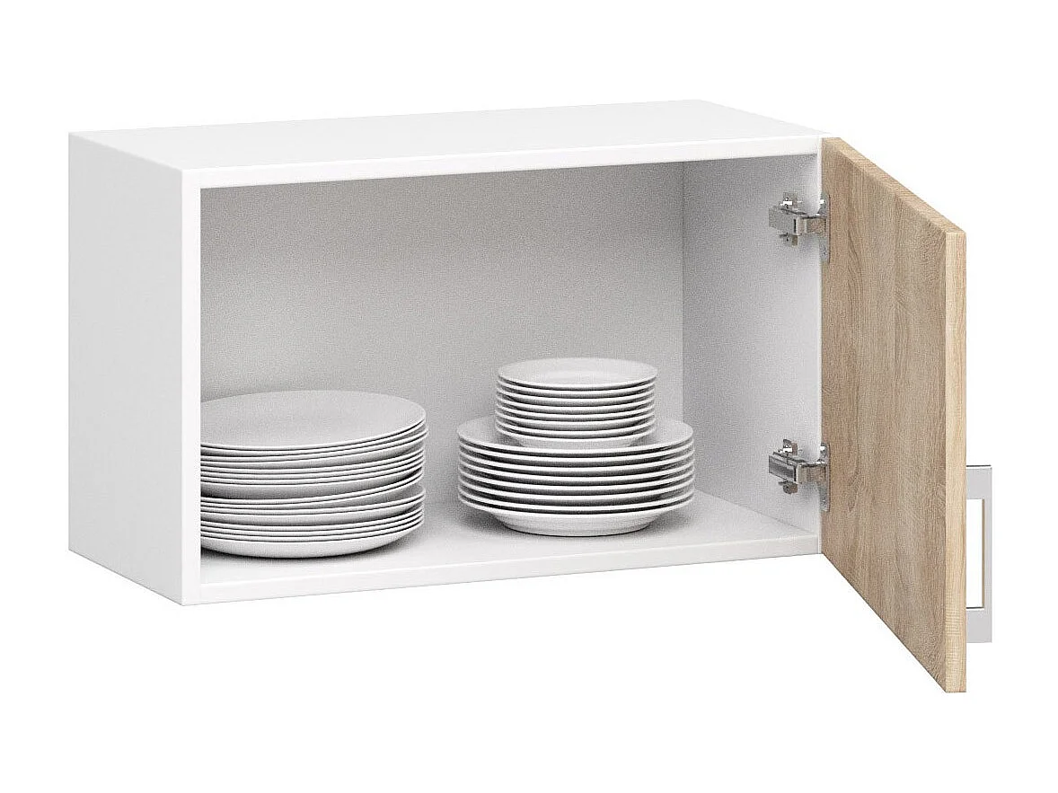 Armoires de cuisine haute AKORD W60 hotte LIMA Blanc 60 cm 1 porte couleur Chêne Sonoma 1 étagère 60x30,5x29 cm