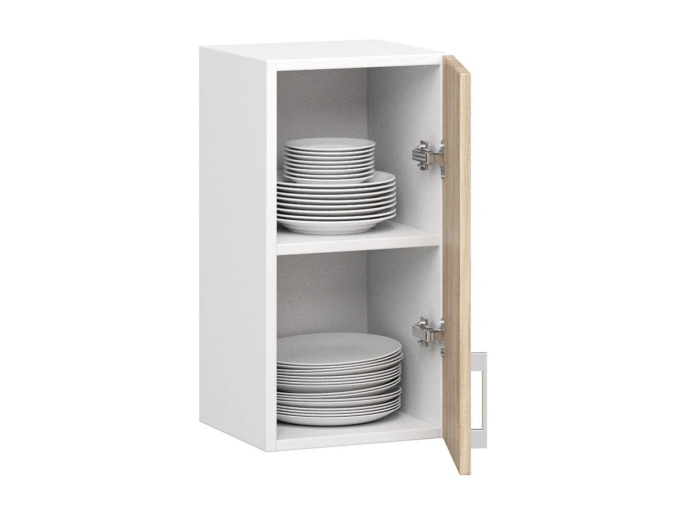 Armoires de cuisine haute AKORD W30 LIMA Blanc 30 cm 1 porte façade Chêne Sonoma 2 étagères 30x30,5x58 cm