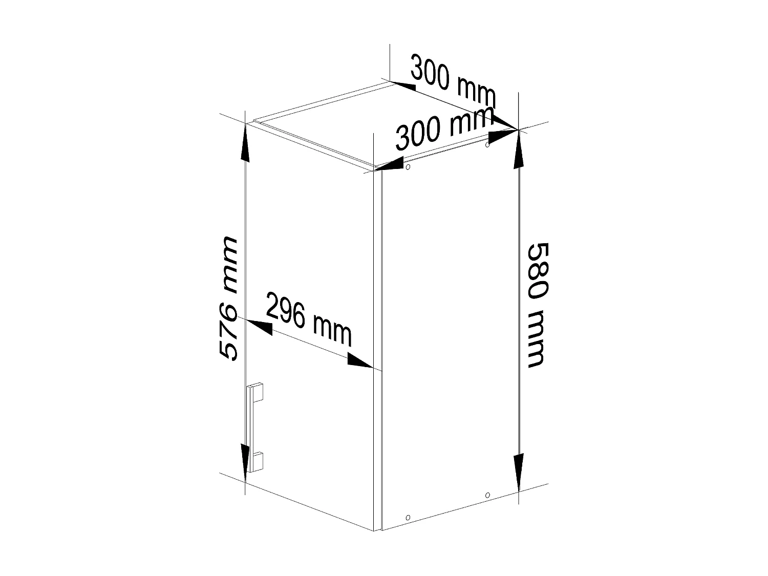 Armoires de cuisine haute AKORD W30 LIMA Blanc 30 cm 1 porte façade Chêne Sonoma 2 étagères 30x30,5x58 cm