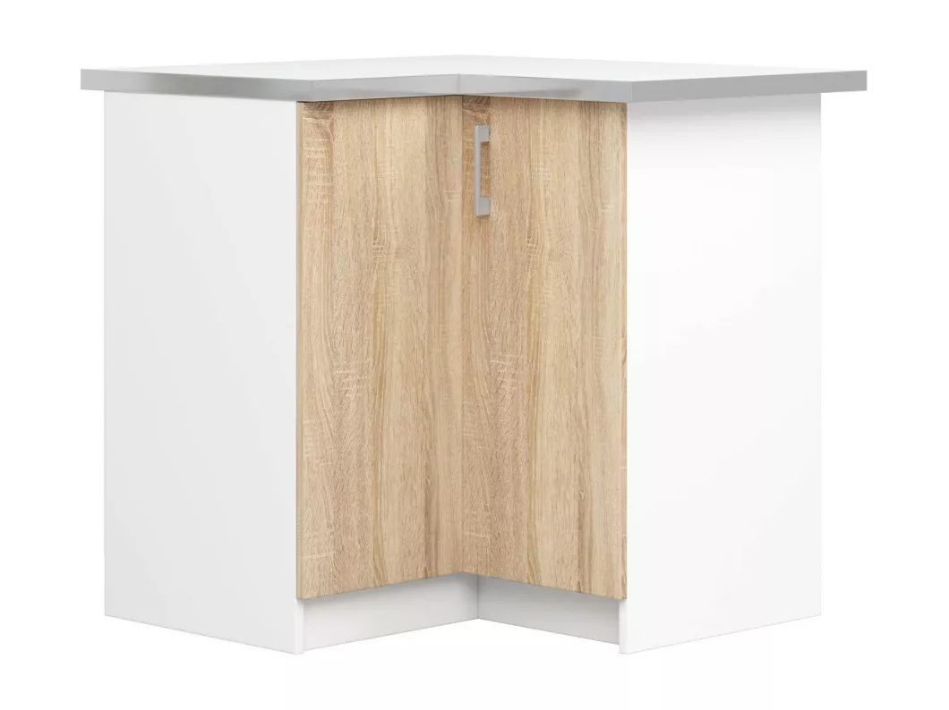 Kauf Unique Küchenschrank AKORD LIMA modular S90 Unterschrank für die Ecke der Küche mit Arbeitsplatte Weiß 84 cm 2 Türen 2 Ebenen Front Sonoma-Eiche B84 x H85,5 x T44,5 cm