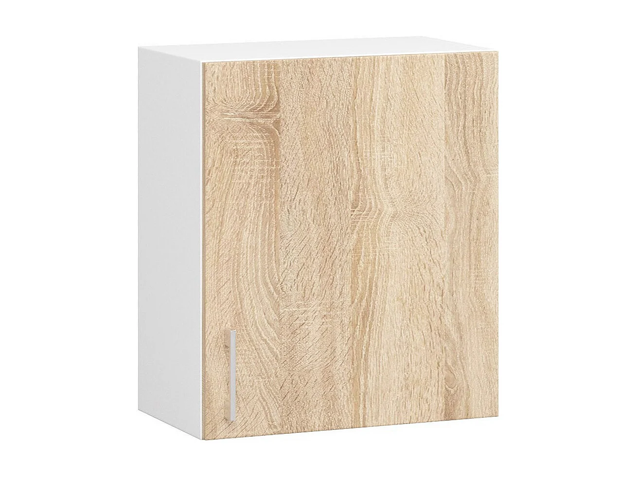 Armoires de cuisine haute AKORD W50 LIMA Blanc 50 cm 1 porte façade Chêne Sonoma 2 étagères 50x30,5x58 cm