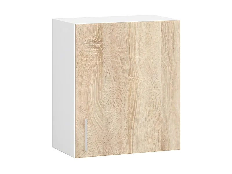 Armoires de cuisine haute AKORD W50 LIMA Blanc 50 cm 1 porte façade Chêne Sonoma 2 étagères 50x30,5x58 cm