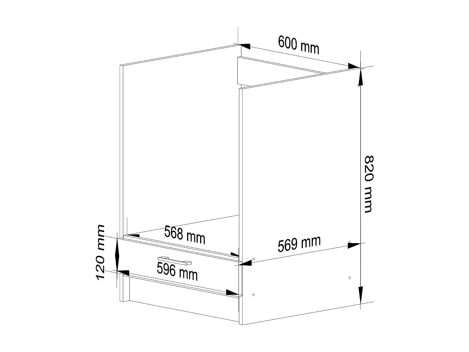 LIMA Vrijstaande Kast 60cm B/W Sonoma Eiken - Mat Afwerking voor Zelfmontage