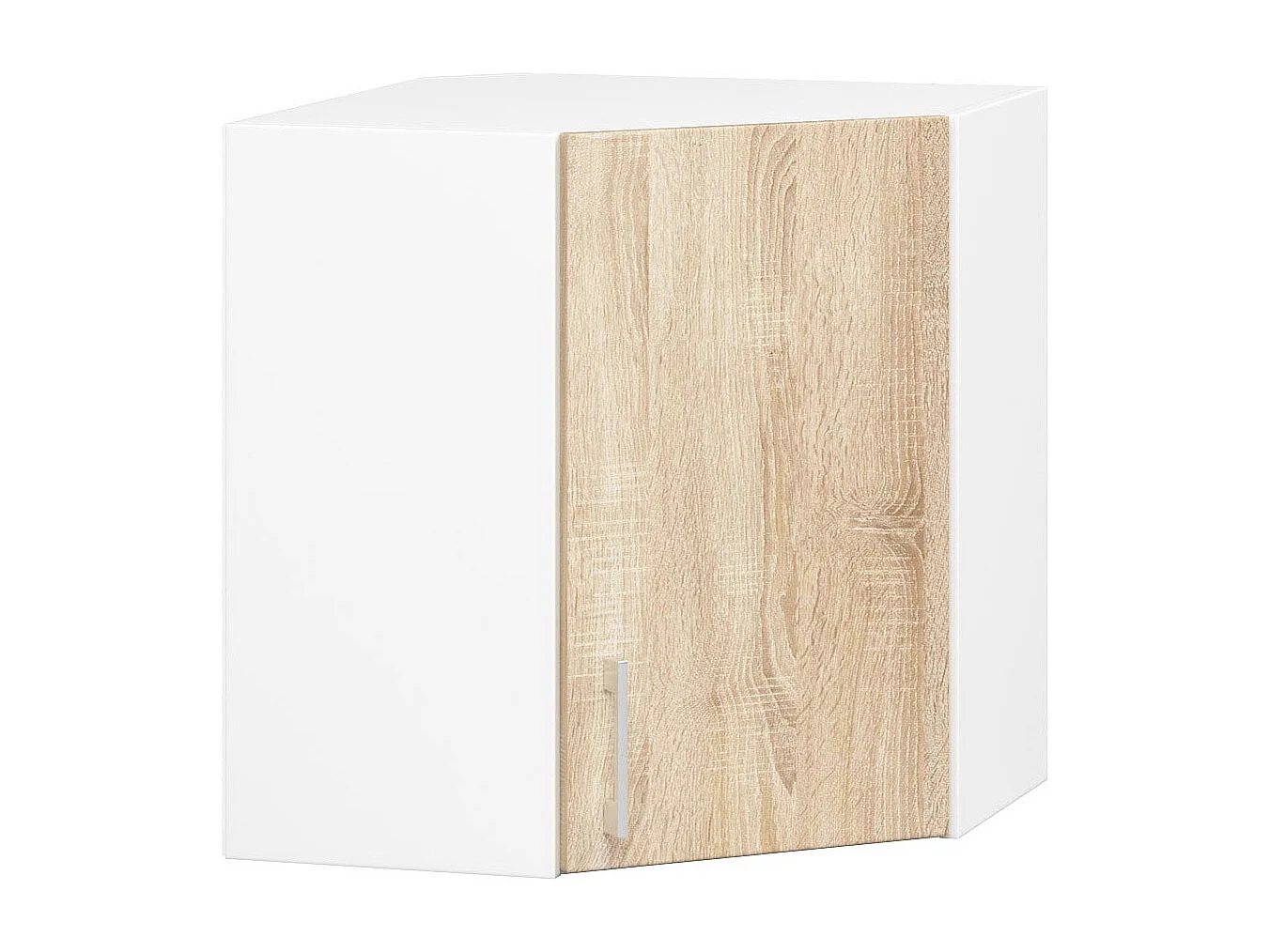 Armoires de cuisine haute AKORD d'angle W60 LIMA Blanc 60 cm 1 porte façade Chêne Sonoma 2 étagères 60x30,5x58 cm