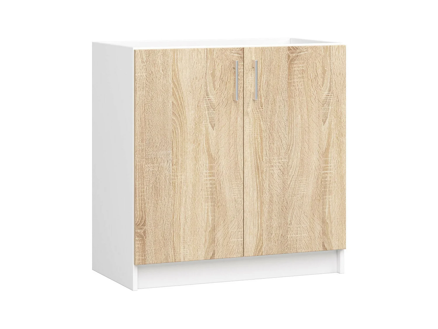 Armoires de cuisine basse AKORD S80 pour évier LIMA Blanc 80 cm 2 portes couleur Chêne Sonoma 1 étagère 80x44,5x82 cm