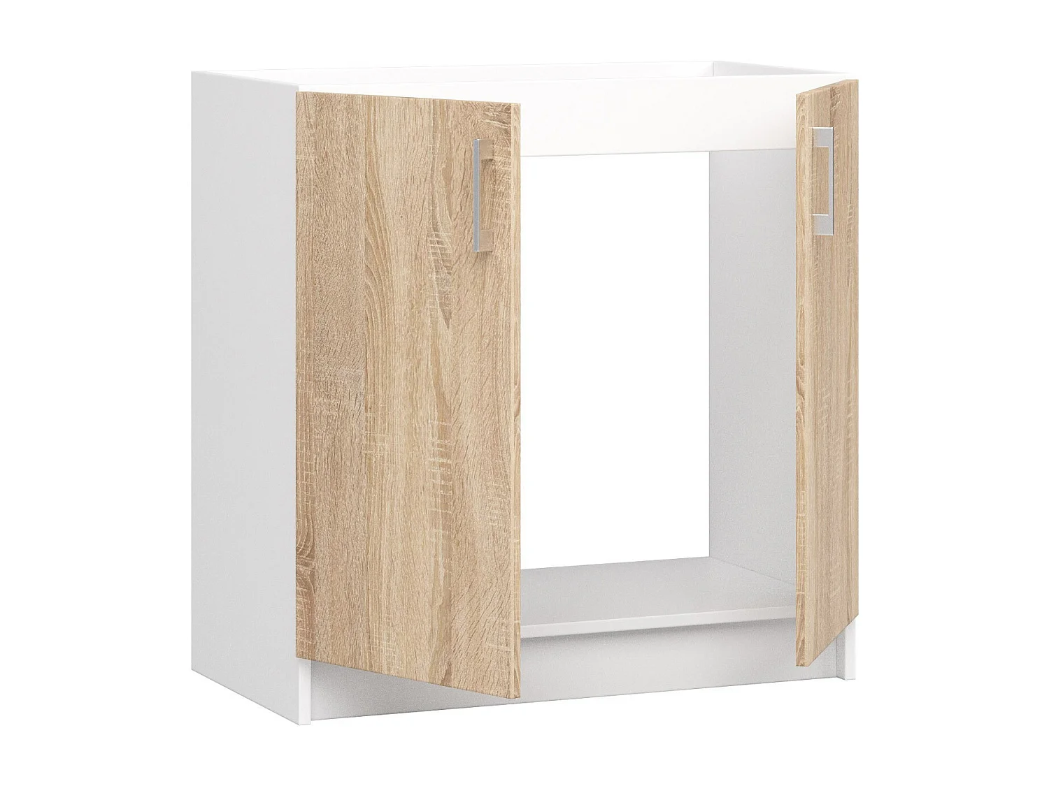 Armario de cocina para fregadero AKORD S80 LIMA Blanco 80 cm 2 puertas Roble Sonoma 1 estante 80x44,5x82 cm