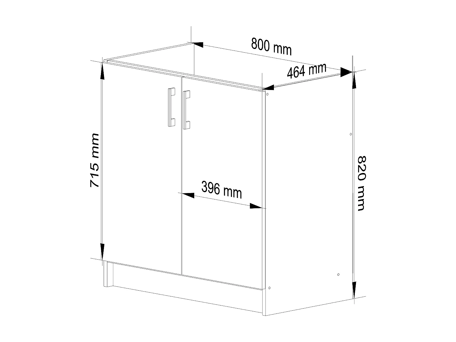 Armario de cocina para fregadero AKORD S80 LIMA Blanco 80 cm 2 puertas Roble Sonoma 1 estante 80x44,5x82 cm