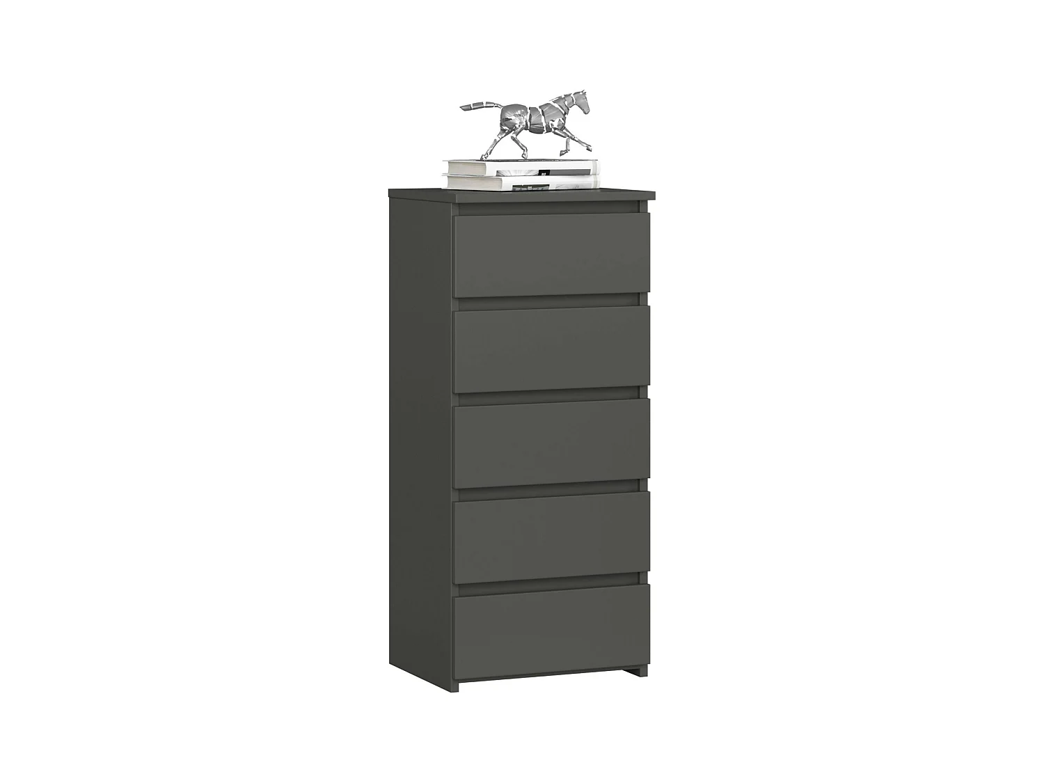 Commode AKORD CL5 Gris Graphite 40 cm 5 tiroirs façade Gris Graphite 40x35x92 cm