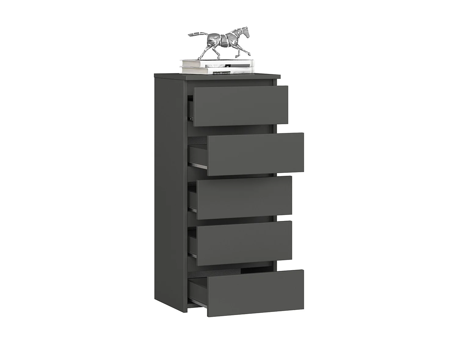 Commode AKORD CL5 Gris Graphite 40 cm 5 tiroirs façade Gris Graphite 40x35x92 cm
