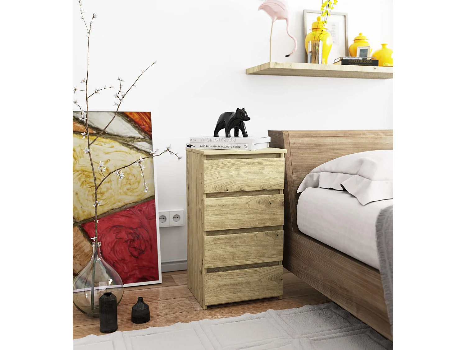 Cassettiera AKORD CL4 Cassettiera Quercia Artisan 40 cm 4 cassetti 40x35x74 cm