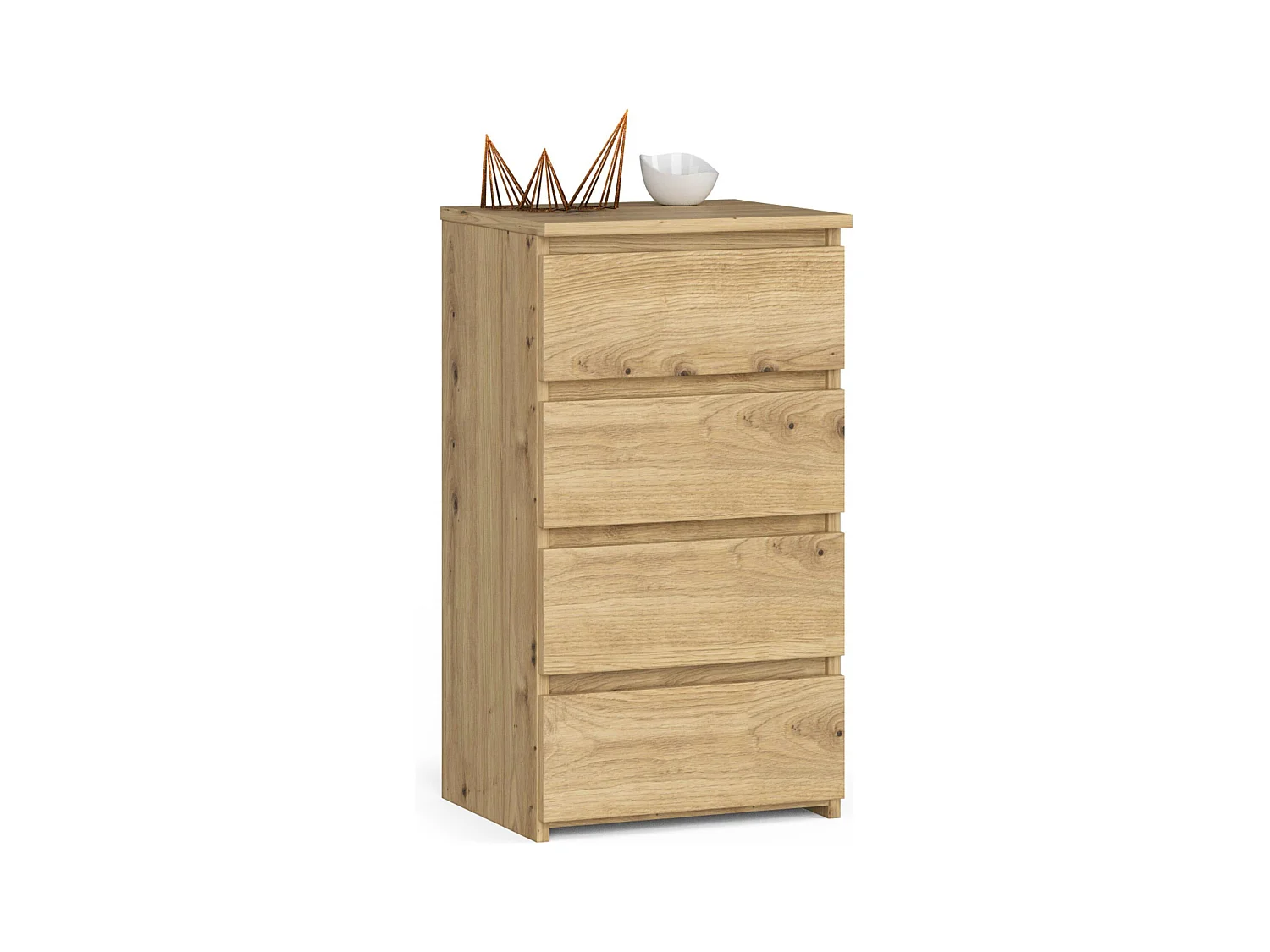 Commode AKORD CL4 Chêne Artisan 40 cm 4 tiroirs façade Chêne Artisan 40x35x74 cm