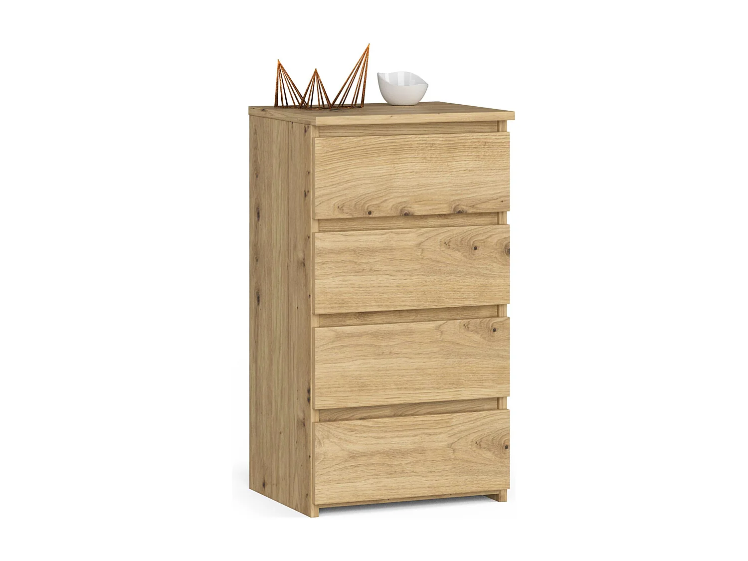 Commode AKORD CL4 Chêne Artisan 40 cm 4 tiroirs façade Chêne Artisan 40x35x74 cm