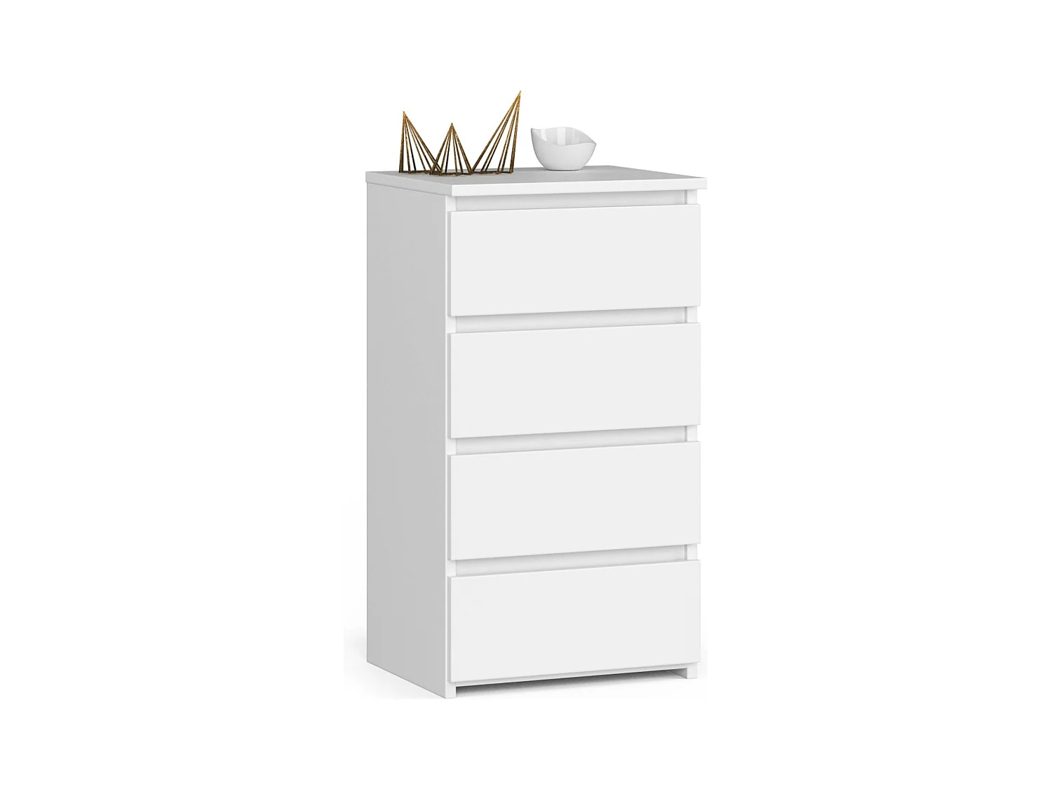 Commode AKORD CL4 Blanche 40 cm 4 tiroirs façade Blanche 40x35x74 cm