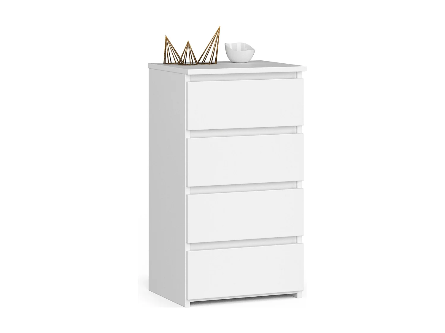 Commode AKORD CL4 Blanche 40 cm 4 tiroirs façade Blanche 40x35x74 cm