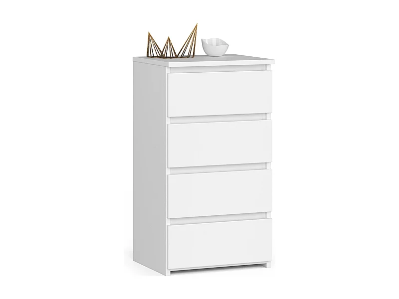 Commode AKORD CL4 Blanche 40 cm 4 tiroirs façade Blanche 40x35x74 cm
