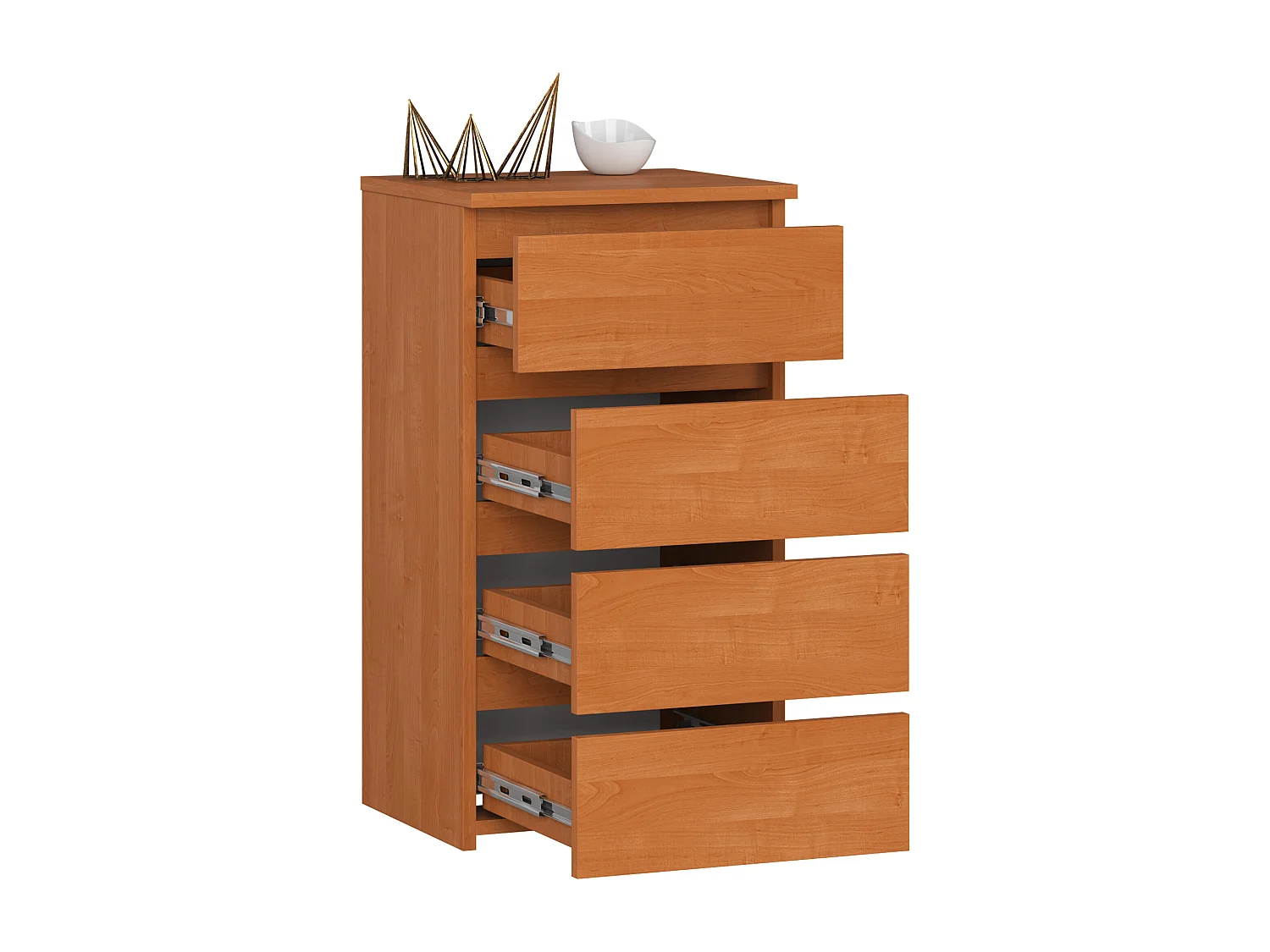 Kommode met 4 Lades - Mat Olcha Finish - Zelfmontage - 40x74x35 cm