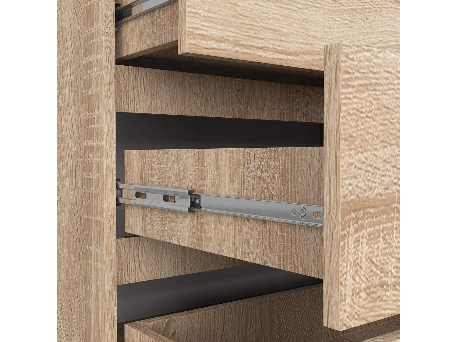 Grande Commode pour le salon AKORD K160 Chêne Sonoma 160 cm 8 tiroirs façade Chêne Sonoma 160x40x99 cm