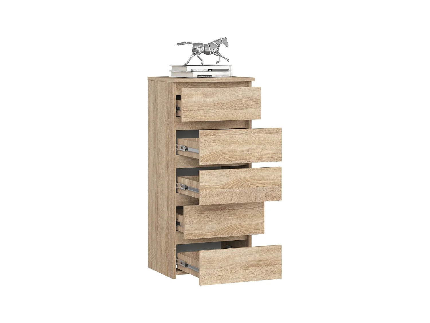 Kommode AKORD CL5 Sonoma-Eiche 40 cm 5 Schubladen B40 x H92 x T35 cm