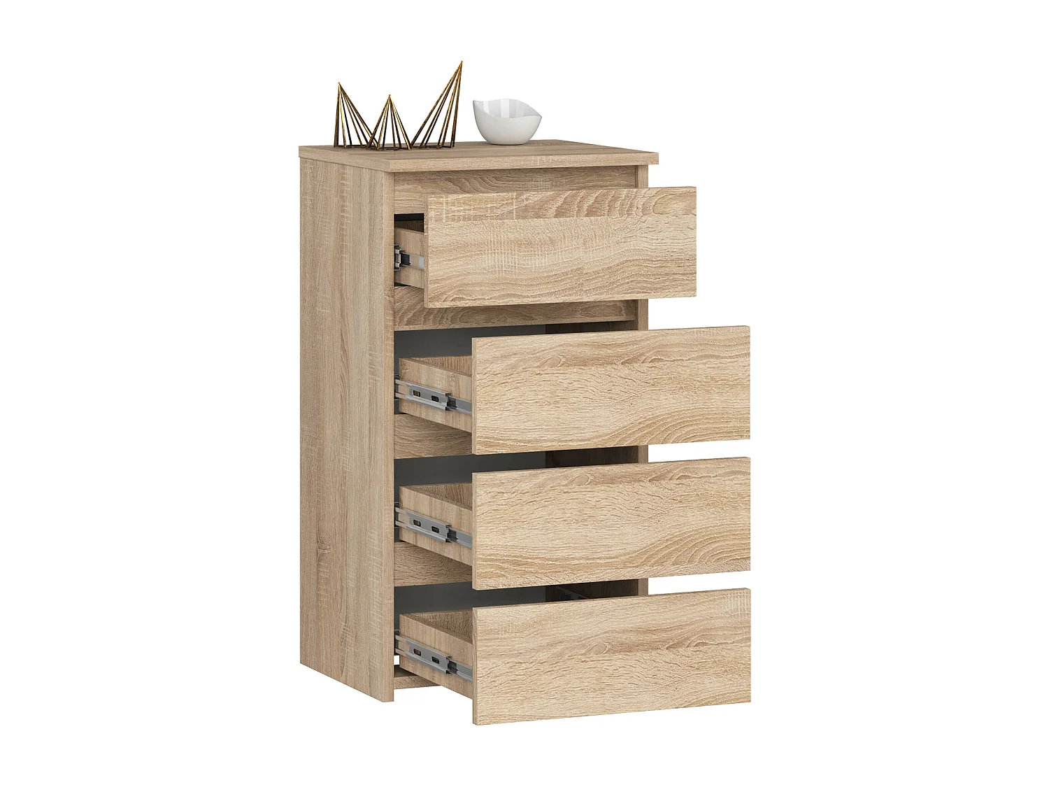 Kommode CL4 met 4 Lades / AKORD Furniture Factory / Sonoma Eik / 40x74x35 cm
