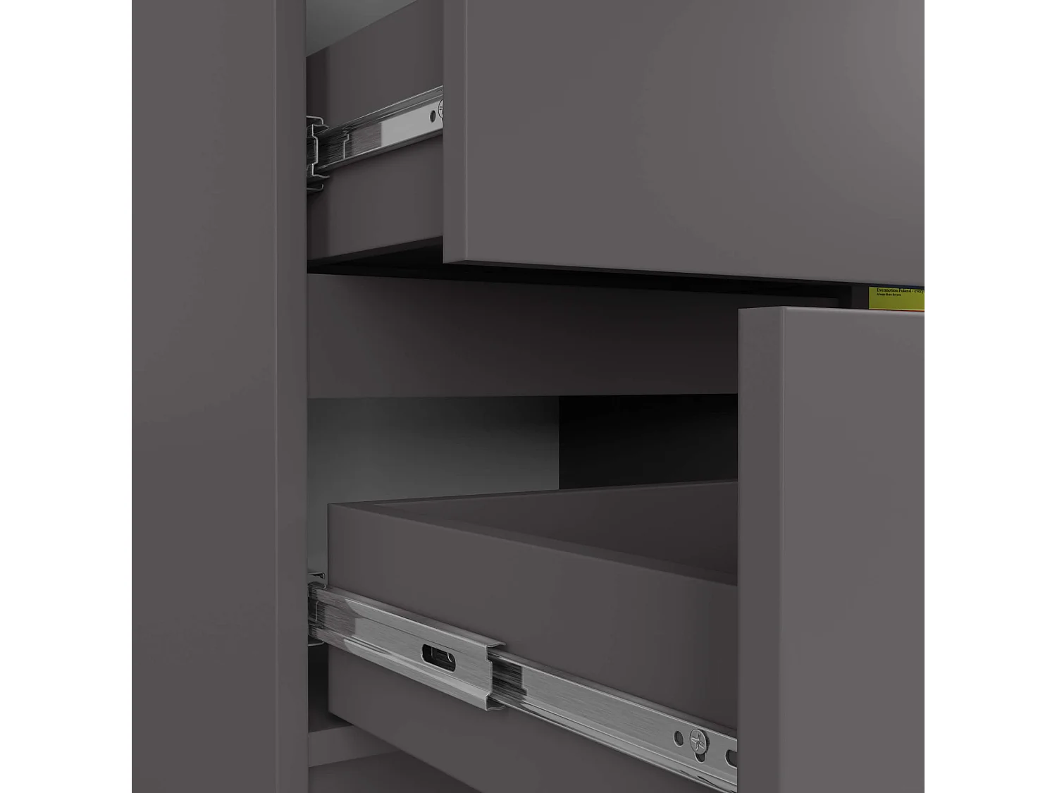 Grijze Grafiet Dressoir JERRY - 80cm Breed - 3 Lades & 1 Deur - Moderne Ontwerp voor Zelfmontage
