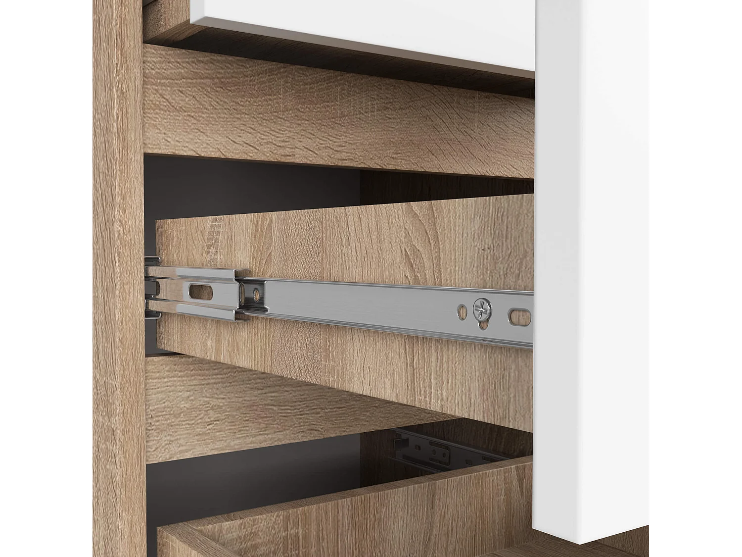 Komoda AKORD CL5 Dąb Sonoma 40 cm 5 szuflad fronty kolor Biały mat 40x35x92 cm