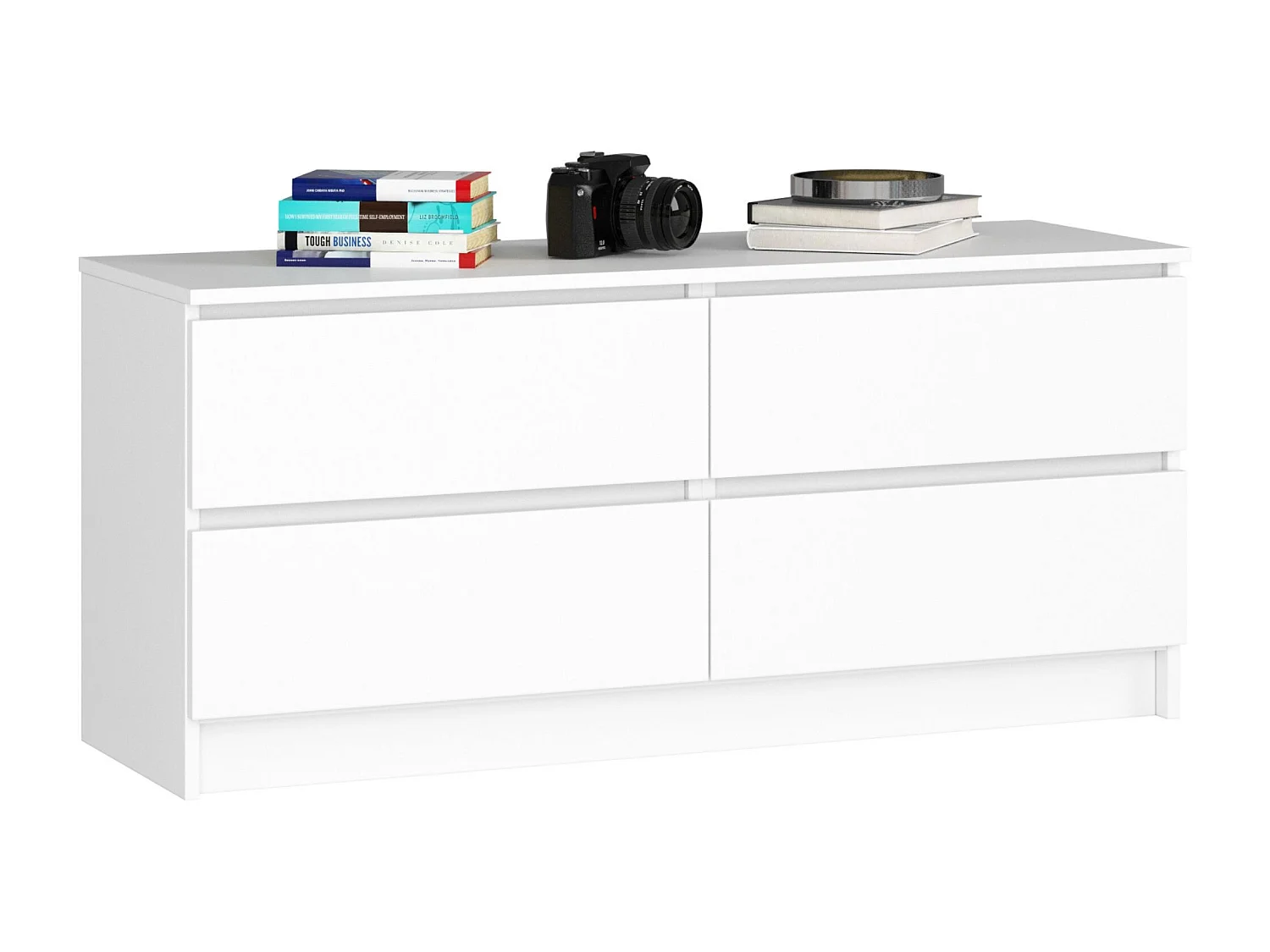 Komoda AKORD K120 Biała 120 cm 4 szuflady kolor Biały mat 120x40x55 cm