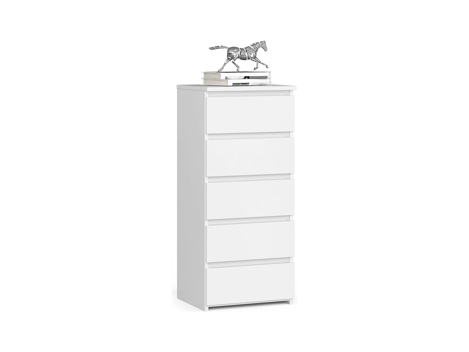 Commode AKORD CL5 Blanche 40 cm 5 tiroirs façade Blanche 40x35x92 cm