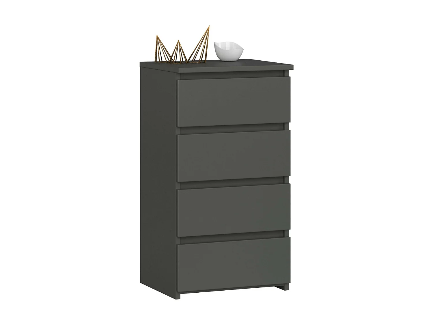 Commode AKORD CL4 Gris Graphite 40 cm 4 tiroirs façade Gris Graphite 40x35x74 cm