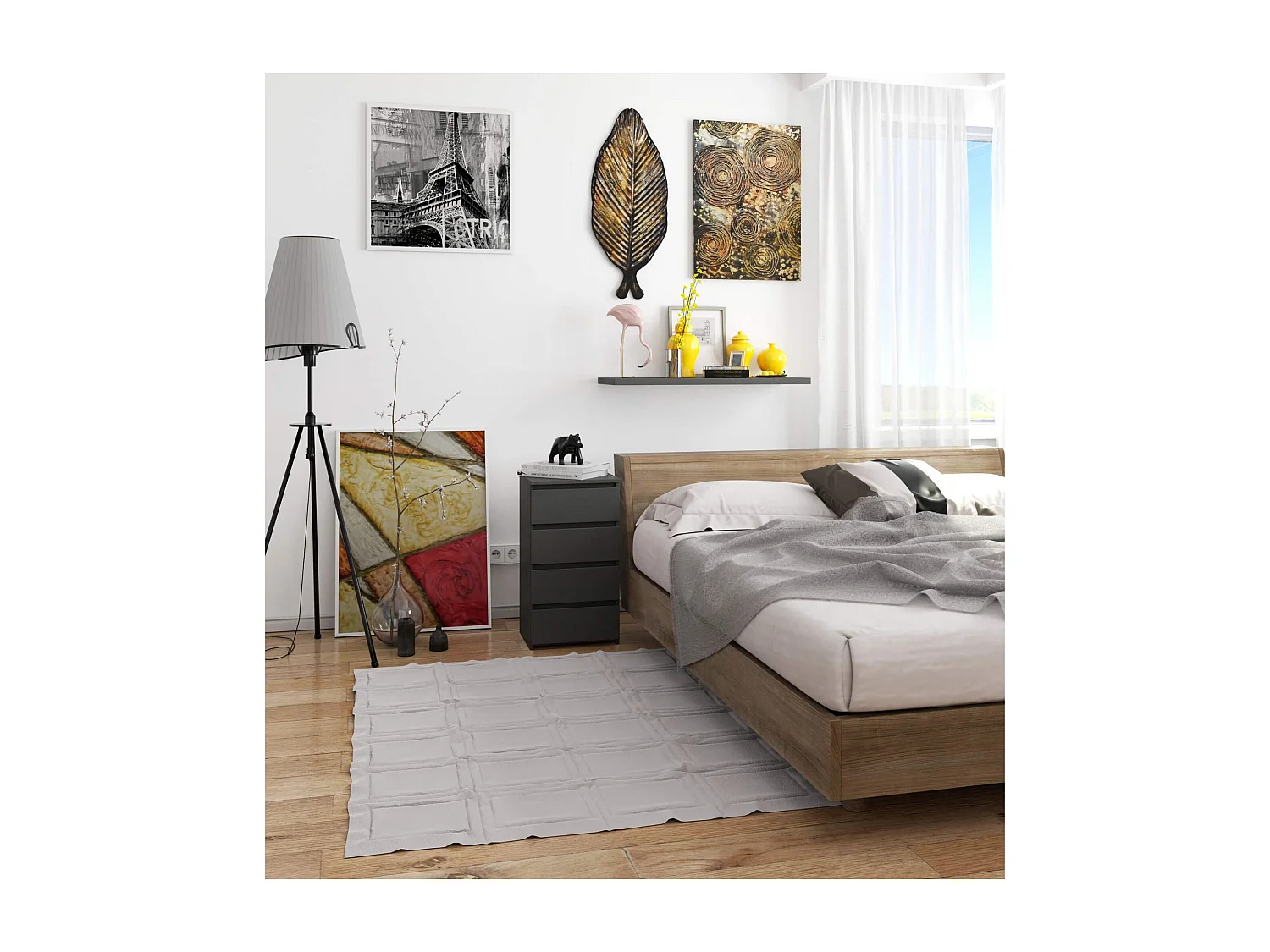 Commode AKORD CL4 Gris Graphite 40 cm 4 tiroirs façade Gris Graphite 40x35x74 cm