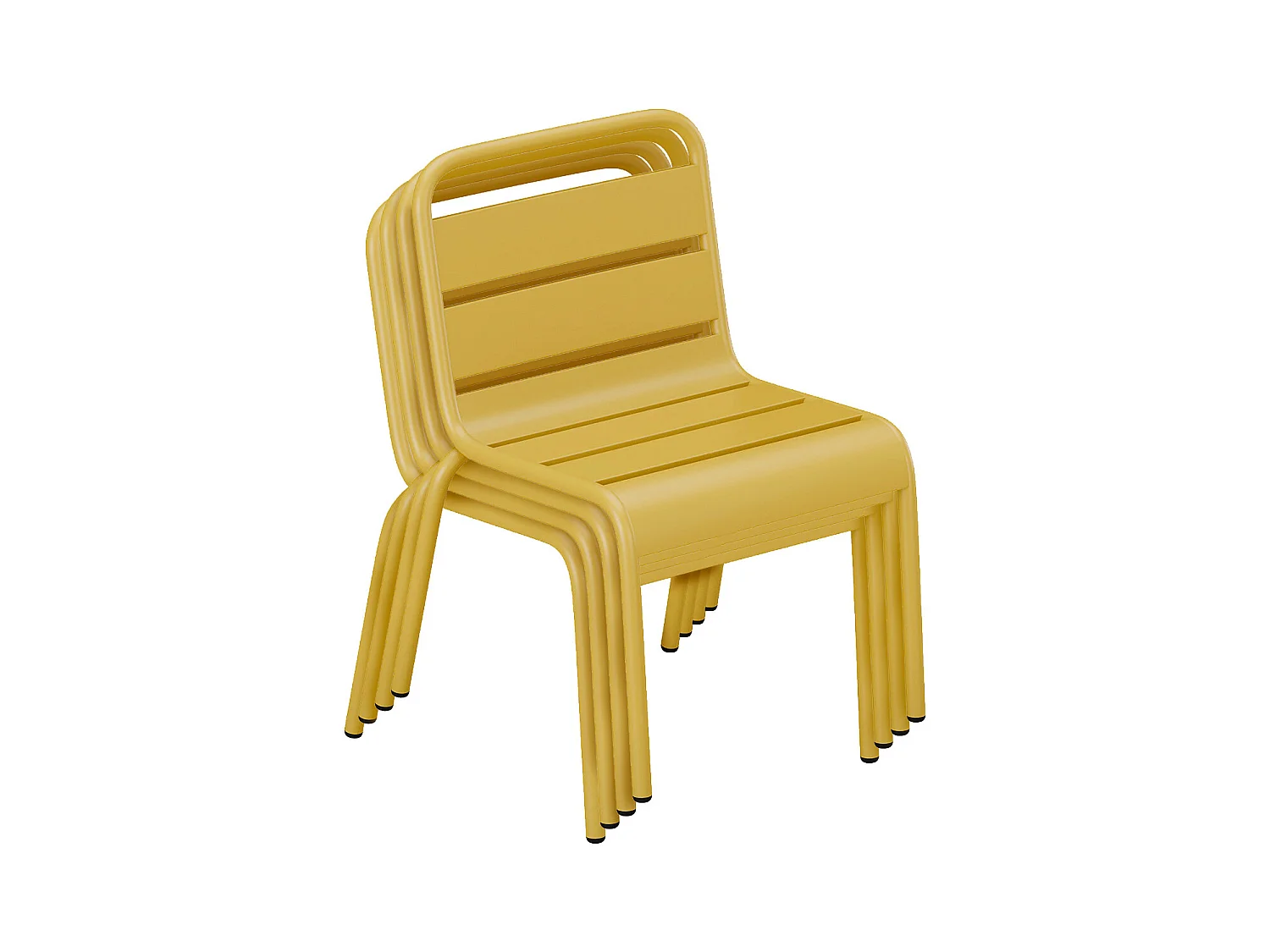 Lote de 2 sillas de jardín apilables para niños de metal - Amarillo mostaza - POPAYAN de MYLIA