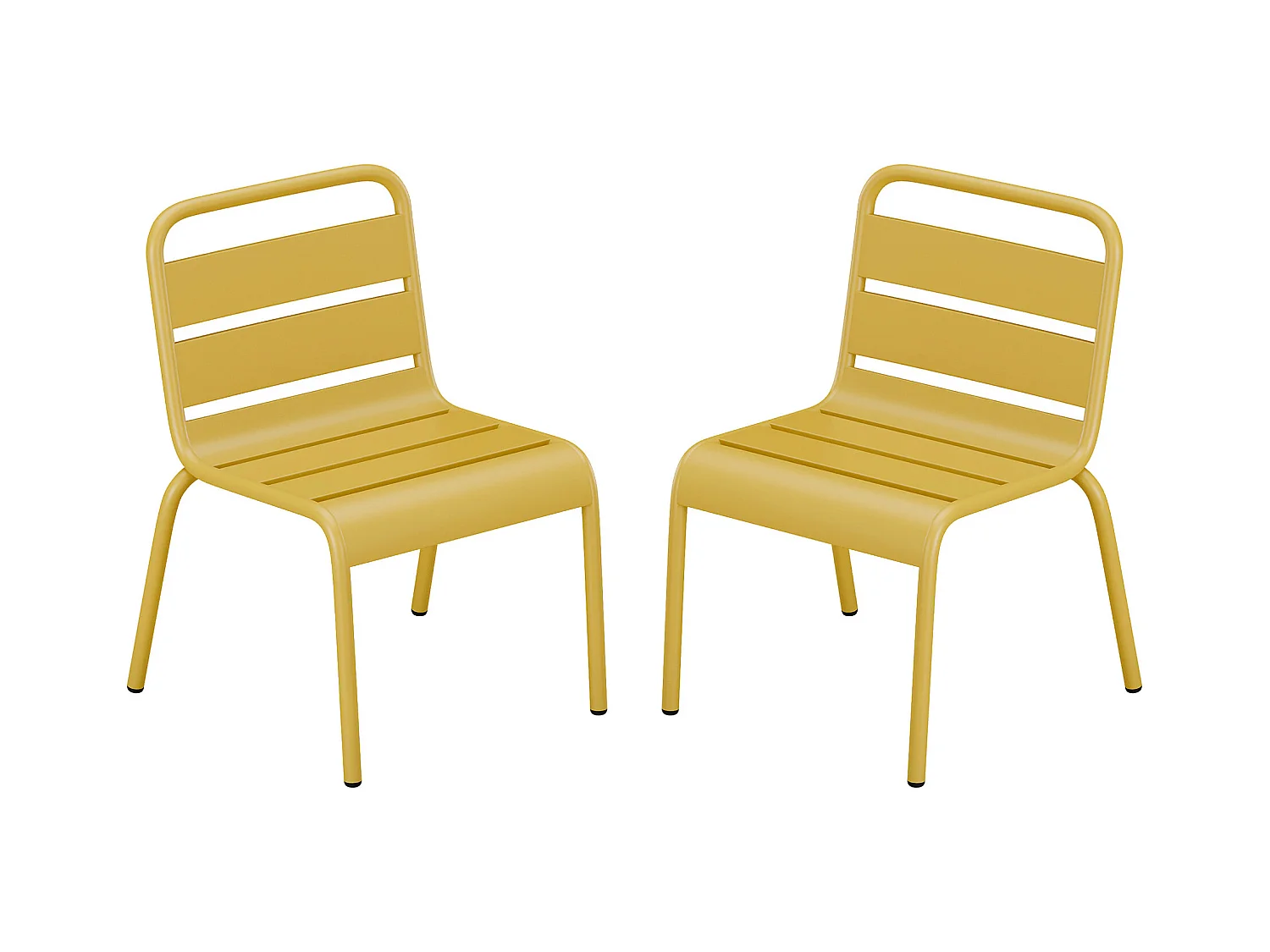 Lot de 2 chaises de jardin empilables pour enfants en métal - Jaune moutarde - POPAYAN de MYLIA