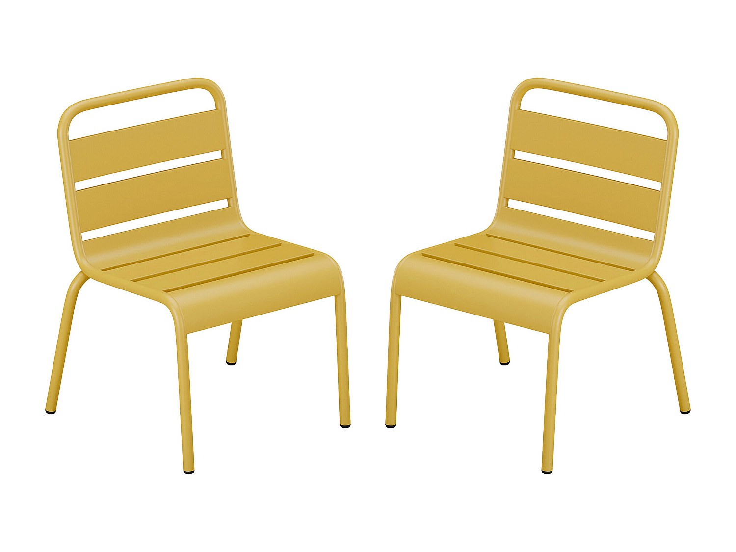 Vente-unique Gartenstuhl Für Kinder Stapelbar 2er-Set - Metall - Senfgelb - Popayan Von Mylia